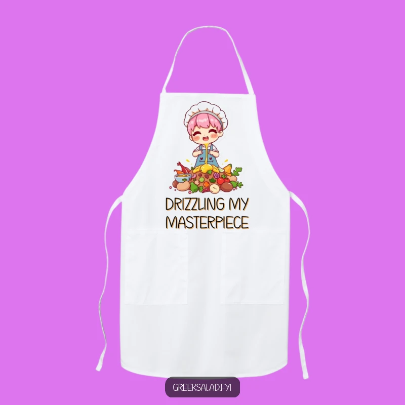 Funny Chef Apron: Drizzling Character Style, Baking Gift
