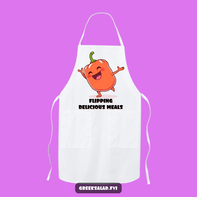 Funny Bell Pepper Cartwheel Apron - Kitchen Energy, Hilarious Cooking Gift for Chefs