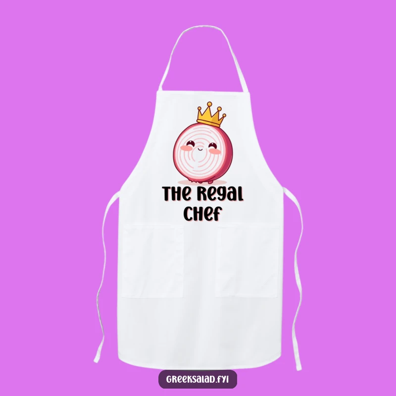 Funny Blushing Onion Crown Apron: Cook Like Royalty