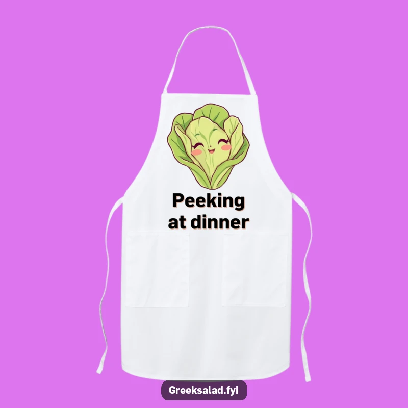 Funny Lettuce Leaf Peeking Apron: Chef's Vegetable Character Wear, Ideal Funny Gift!