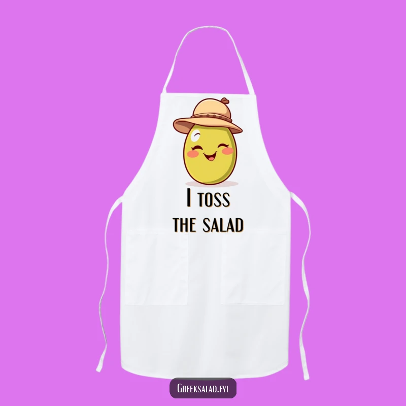 Funny Winking Olive Hat Apron - Kitchen Playfulness, Great Gift Idea