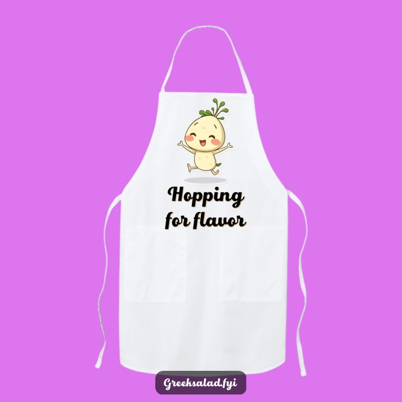 Funny Dill Sprig Hopping Apron: Kitchen Herb Character Wear, Ideal Funny Gift!