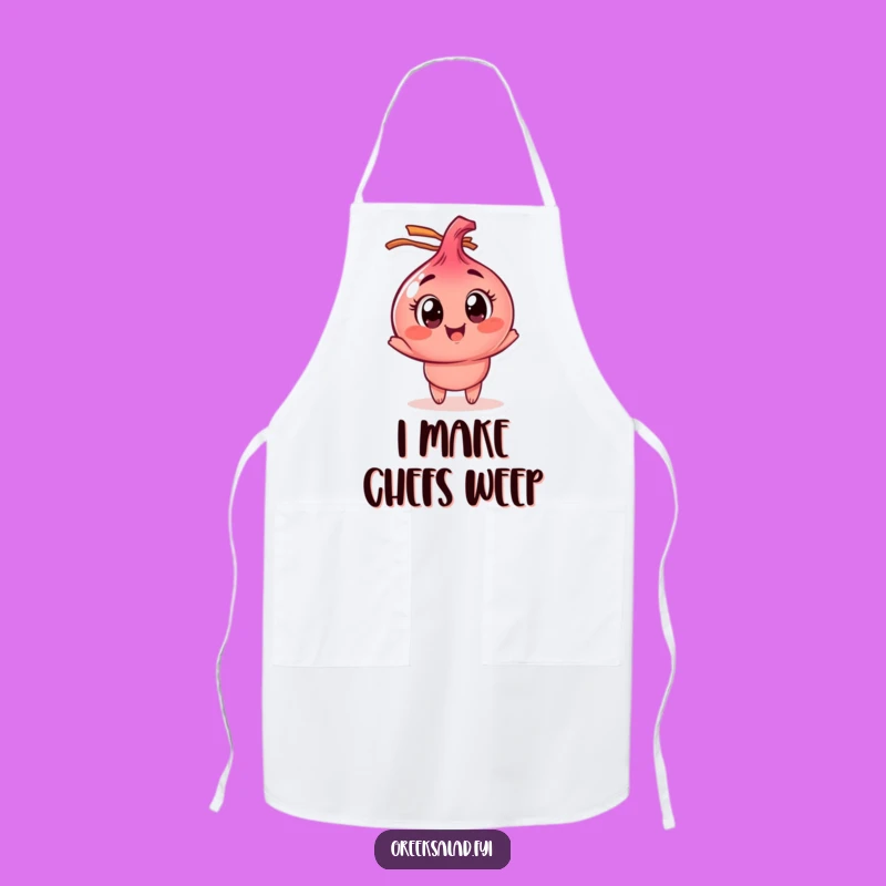 Funny Red Onion Apron, Hilarious Spinning Chef's Wear for Kitchen Fun