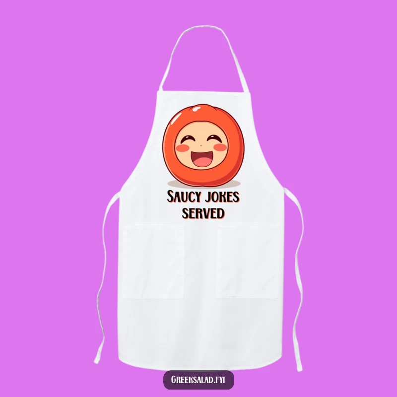 Funny Laughing Tomato Apron: Cook with Joyful Veggie Humor in the Kitchen