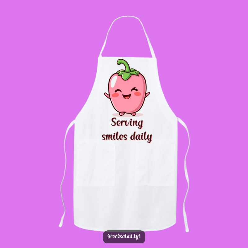 Funny Cheerful Bell Pepper Apron: Cook with a Smile and Veggie Cheer!