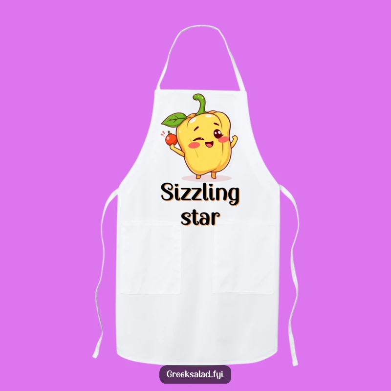 Funny Happy Bell Pepper Apron: Cheerful Chef Pal, Perfect Humorous Kitchen Gift