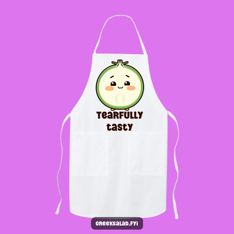 Funny Shy Onion Slice Apron: Cook with Charm Using This Cheerful Vegetable's Bow