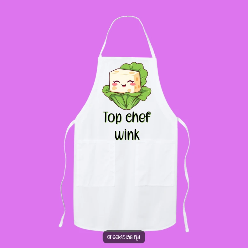 Funny Feta Cheese Winking Apron: Cook Up Smiles in the Kitchen Hilariously
