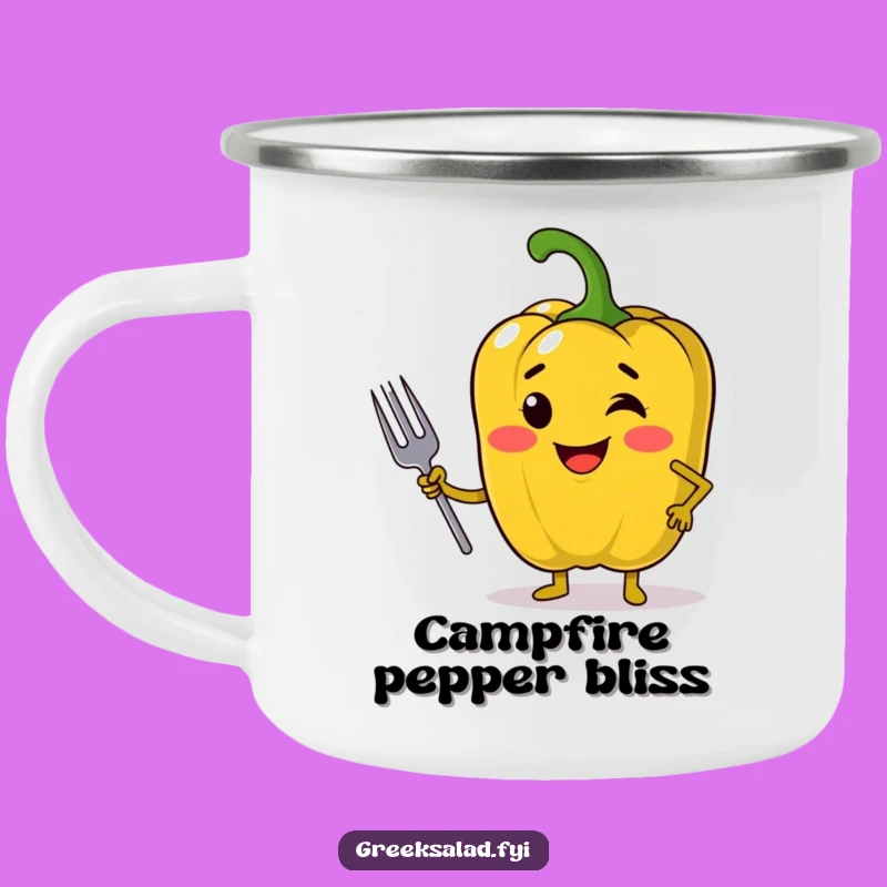 Funny Chef Pepper Camping Mug - Durable Vegetable Fun, Jolly Posing Pepper, Great Funny Gift!