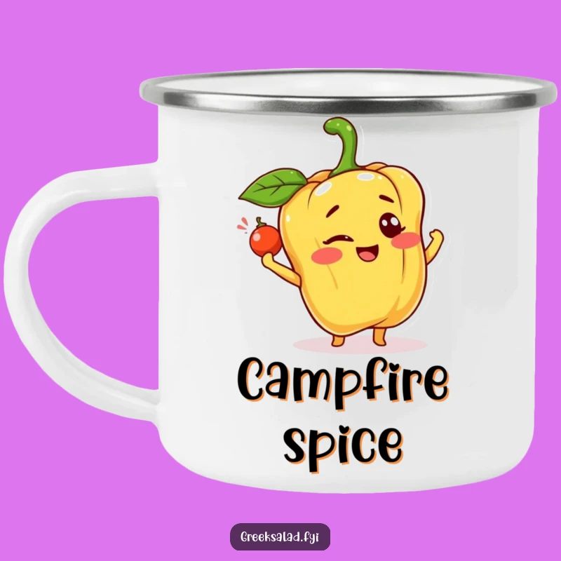 Funny Happy Bell Pepper Camping Mug: Durable Cheerful Pal, Perfect Humorous Gift