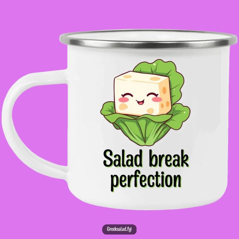 Funny Feta Cheese Winking Camping Mug: Campfire Chuckles with Cheesy Humor