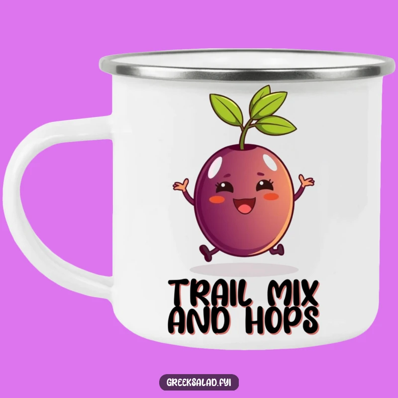 Funny Kalamata Olive Camping Mug - Adventure with This Humorous Hop Design