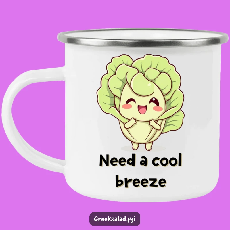 Funny Lettuce Leaf Camping Mug - Delightful Fanning Veggie Camp Cup, Great Funny Gift