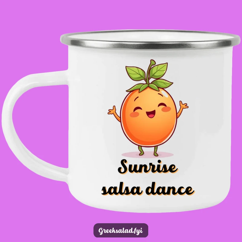 Funny Tomato Camping Mug: Enjoy Coffee with Dancing Veggie Cheer!