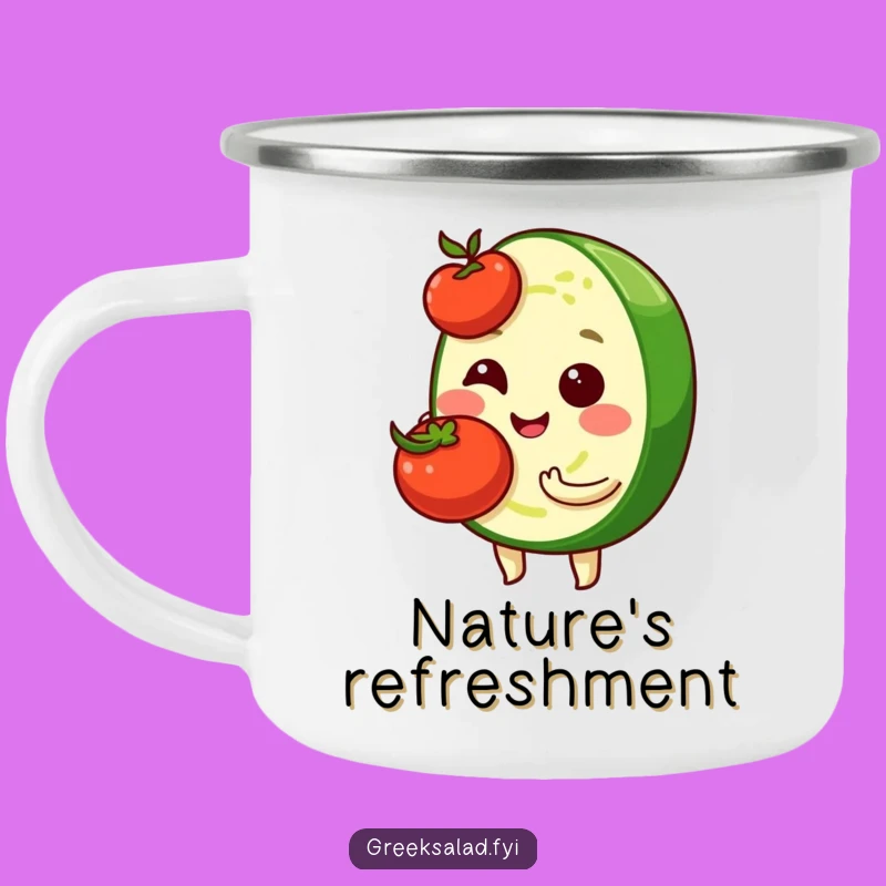 Funny Shy Cucumber Camping Mug: Durable Veggie Pal, Perfect Humorous Gift