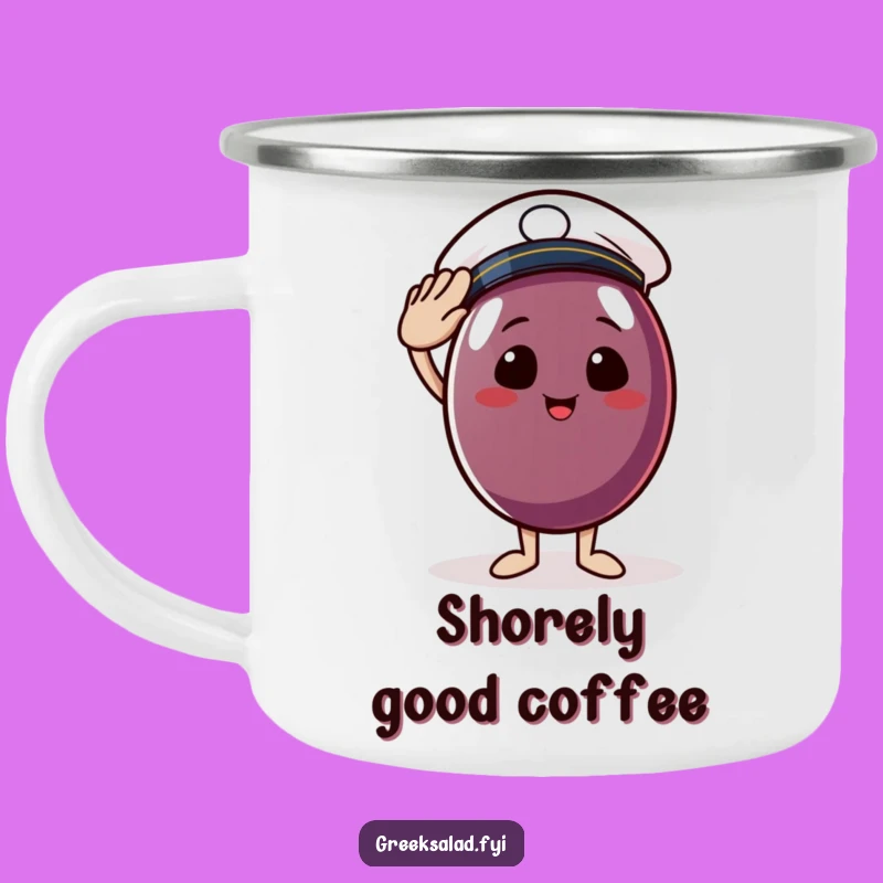 Funny Sailor Olive Camping Mug - Durable Nautical Fun, Cheerful Saluting Olive, Great Funny Gift!