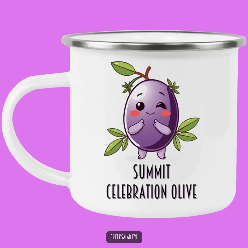 Funny Kalamata Olive Camping Mug: Classy Sips for Outdoor Adventures
