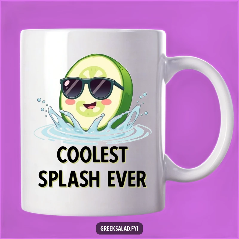 Funny Cucumber Sunglasses Mug - Hilarious Splash Design, Perfect Gift for Veggie Lovers