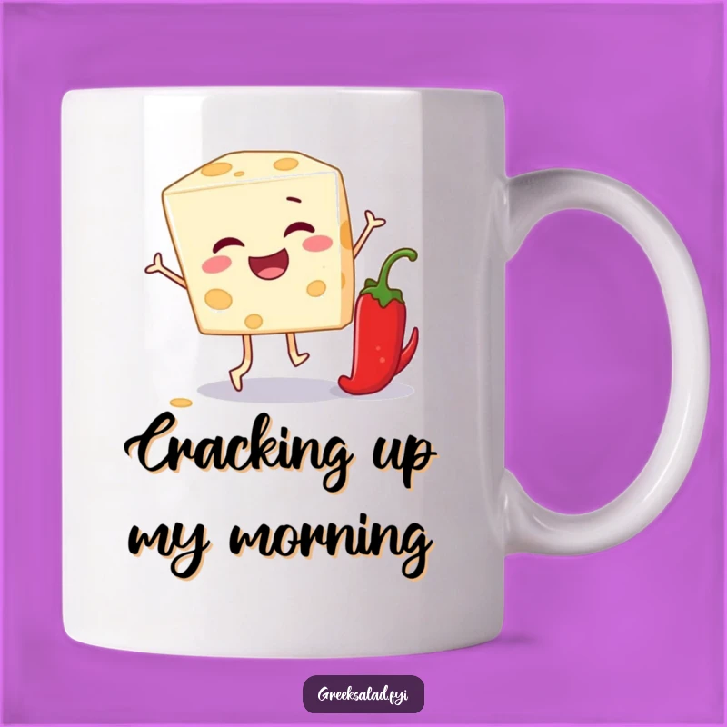 Funny Feta Cheese & Pepper Leapfrog Mug: A Hilarious Dairy Delight Gift