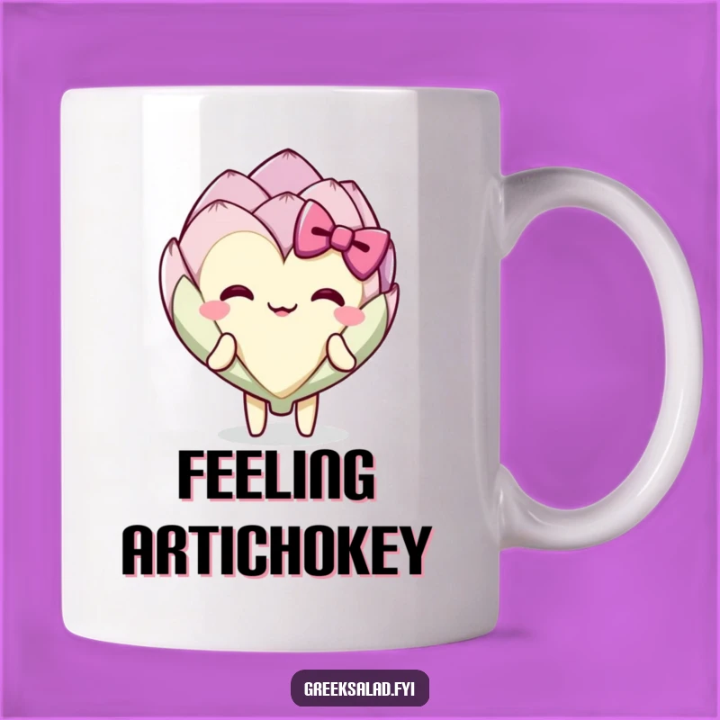 Funny Artichoke Bow Mug - A Delightful Gift for Gardeners and Foodies
