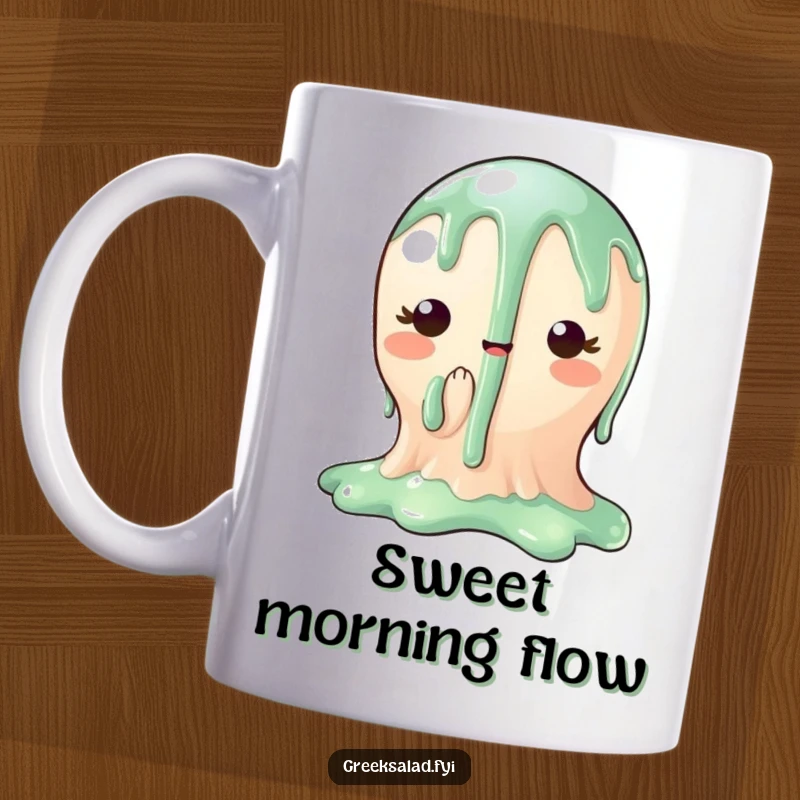 Funny mug featuring a charming balsamic glaze character happily dripping, bringing a gourmet and humorous touch to your kitchen.