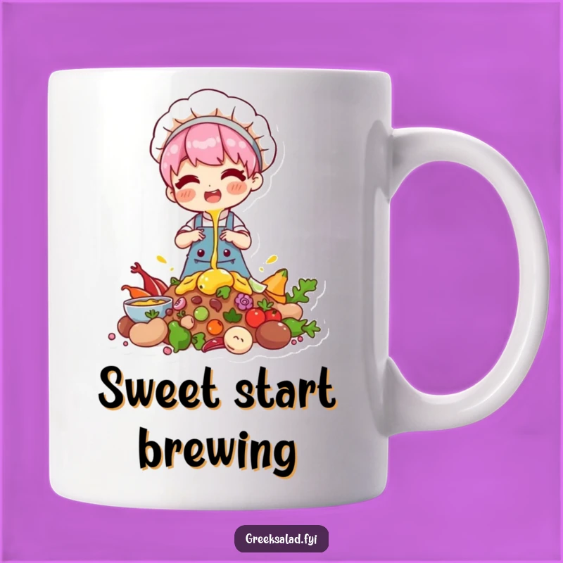 Funny Chef Character Mug: Drizzling Delight Gift for Bakers