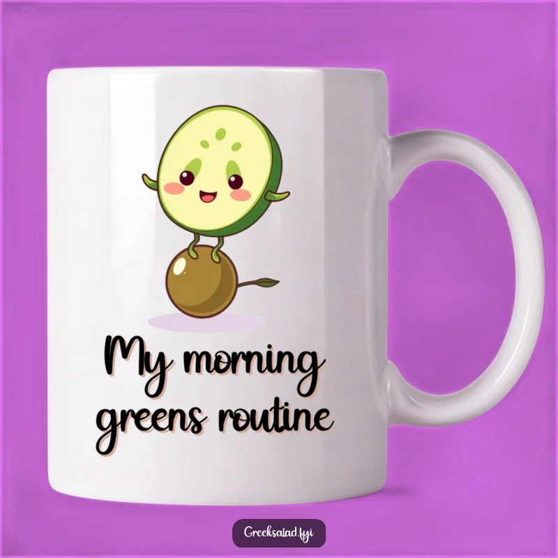 Funny Cucumber & Olive Balancing Mug: A Hilarious Healthy Food Gift for Veggie Lovers