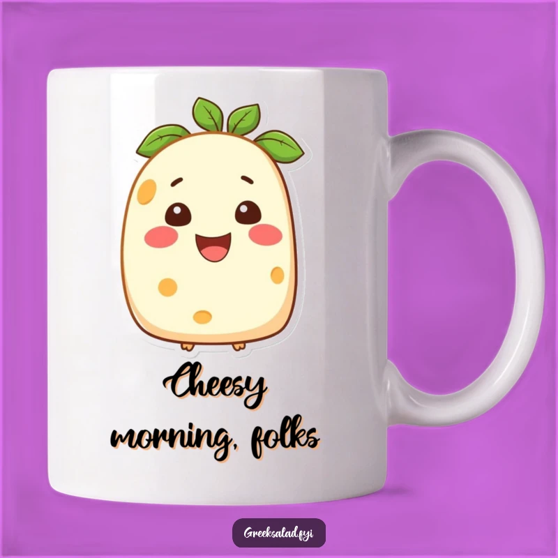 Funny Feta Cheese Smiling Mug: Delightful Dairy Lover's Gift