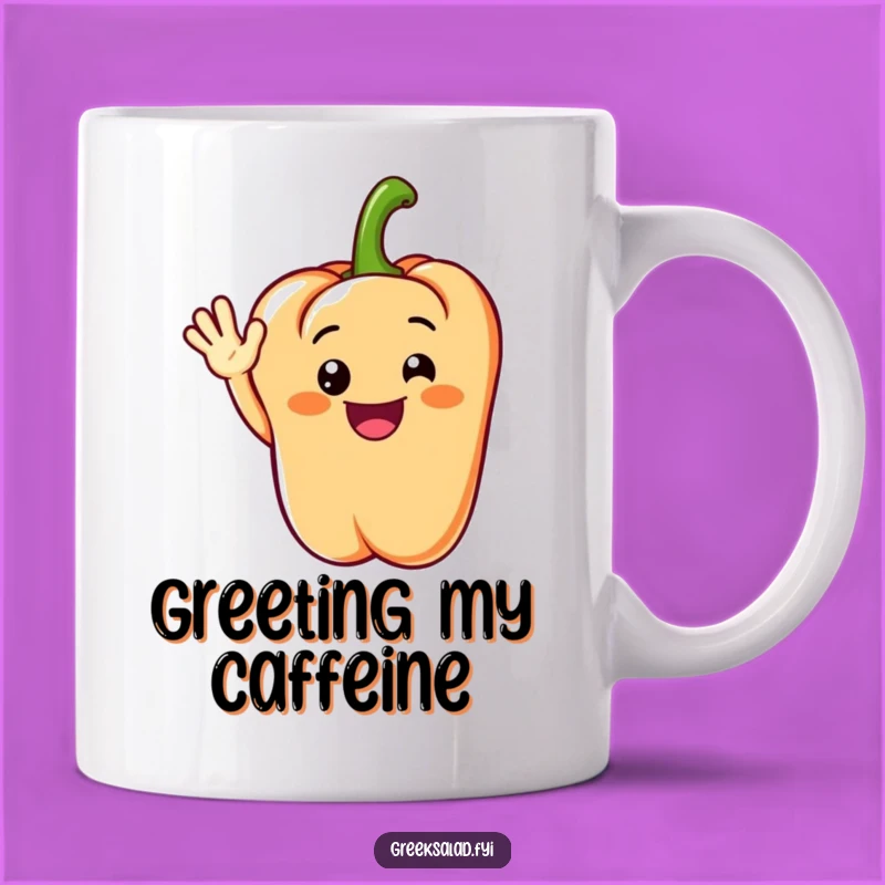 Funny Grinning Pepper Mug: Wave Hello to Your Morning Brew