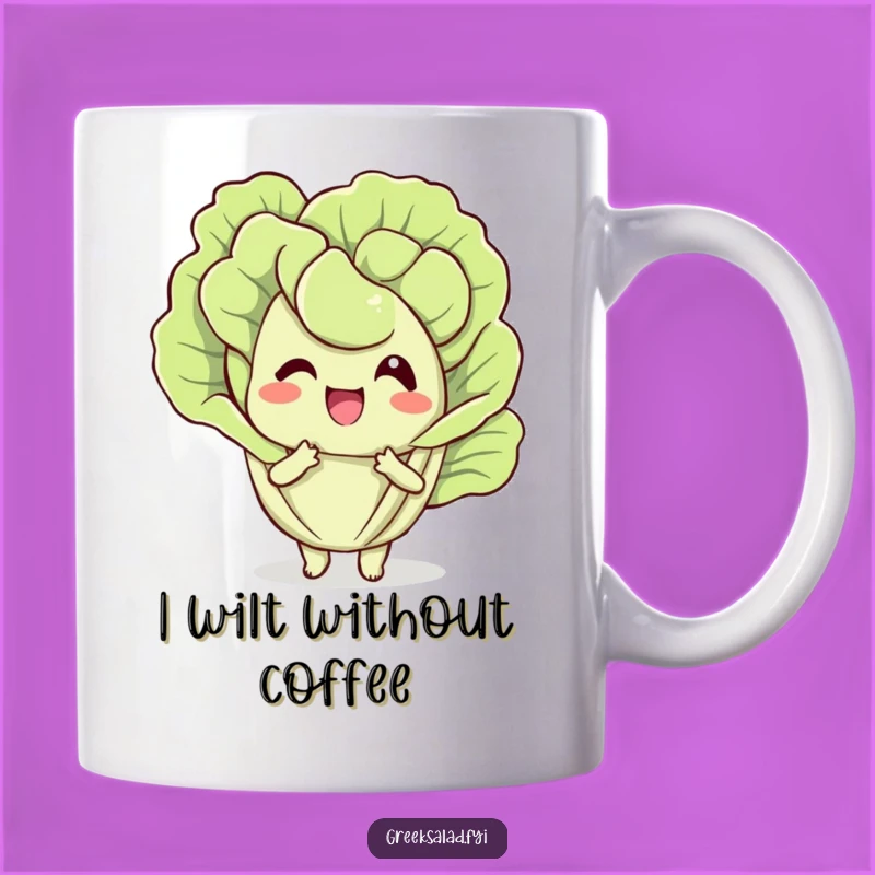 Funny Lettuce Leaf Mug - Delighted Veggie Fanning for a Laugh, Perfect Funny Gift