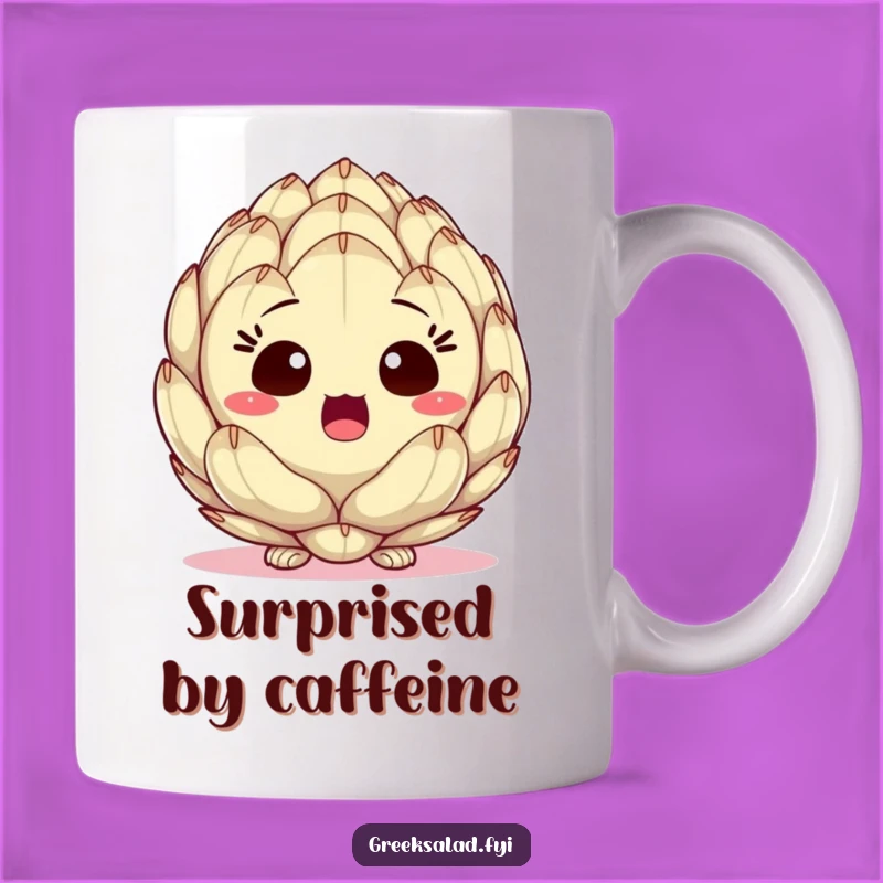 Funny Surprised Artichoke Heart Mug: A Quirky Veggie Gift