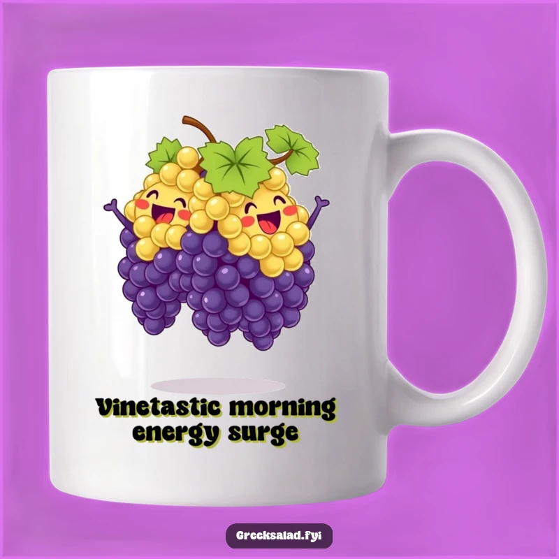 Funny Synchronized Grape Jump Mug - A Delightful and Funny Gift for Fruit Lovers!