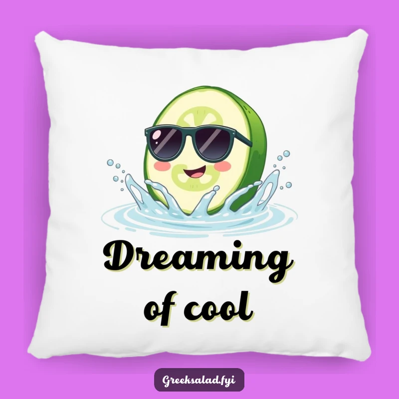 Funny Cucumber Sunglasses Pillow - Soft Splash Design, Comfy Humor Gift for Cozy Spaces