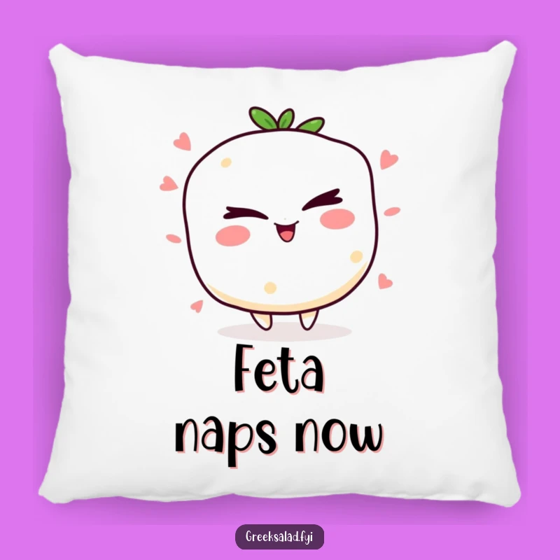 Cozy Funny Winking Feta Pillow, Hilarious Cheesy Cushion for Mischievous Comfort