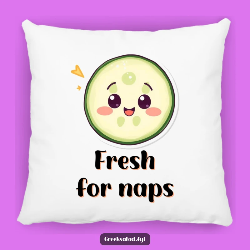 Funny Cucumber Slice Wink Pillow - Comfy and Cute Veggie Accent