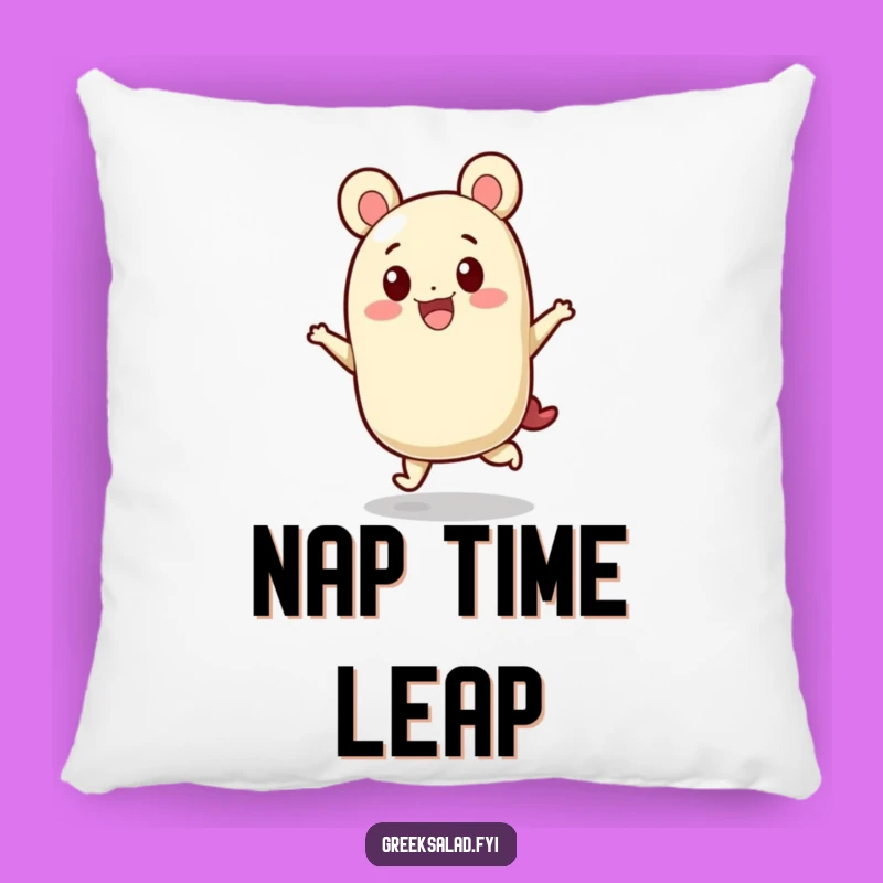 Funny Feta Cheese Hop Pillow: Cozy Cheesy Friend, Perfect Humorous Gift