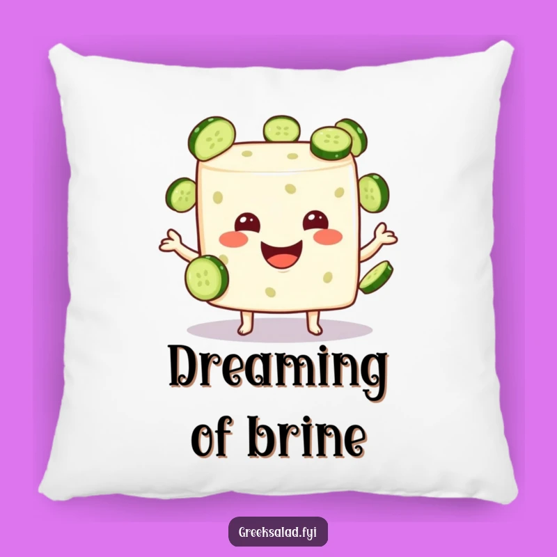 Funny Feta Cheese Juggling Cucumbers Pillow - Comfy and Hilarious Home Decor
