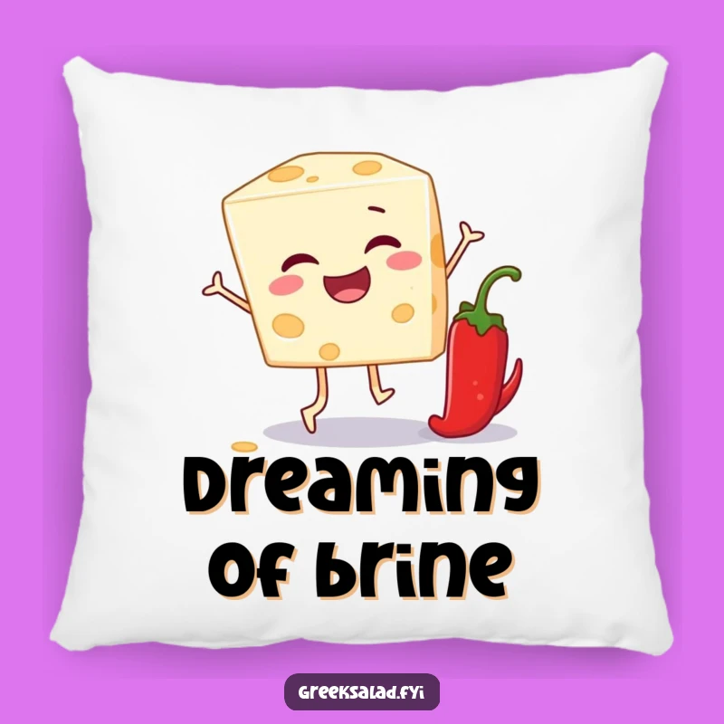 Funny Feta Cheese Pillow: Cozy Up with Cheesy Humor