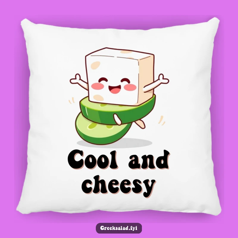 Funny Feta Leap Pillow - Cozy Comfort with Cheesy Charm