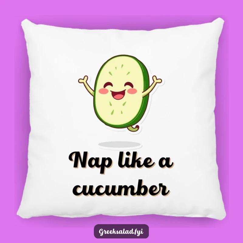 Funny Jumping Cucumber Slice Pillow - Cozy & Hilarious Veggie Accent, Gift
