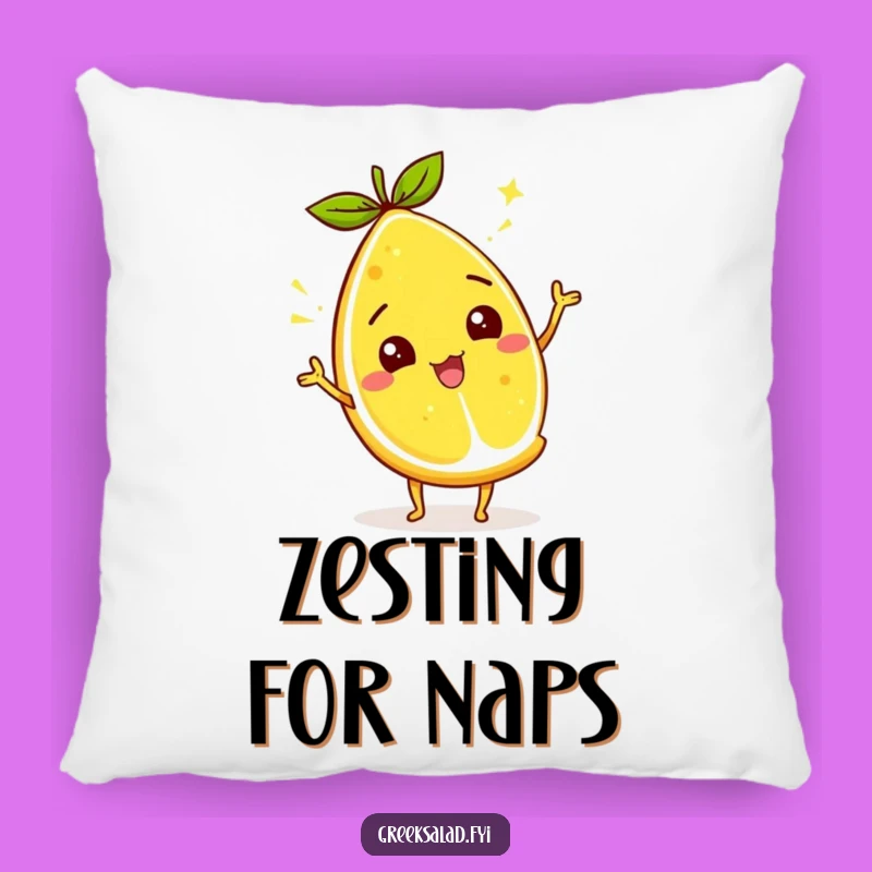 Funny Lemon Wedge Zest Pillow: Cozy Citrus Character Cushion, Perfect Funny Gift!