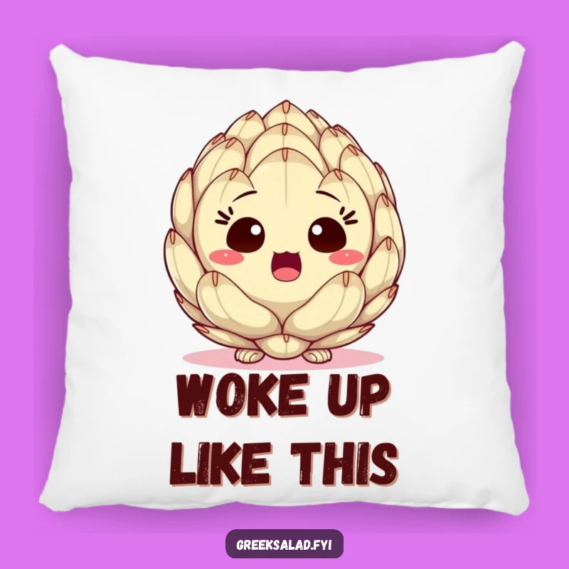 Funny Surprised Artichoke Heart Pillow: Cozy Comfort with Veggie Shock
