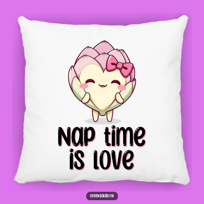 Funny Artichoke Bow Pillow - Cozy Comfort with a Touch of Class