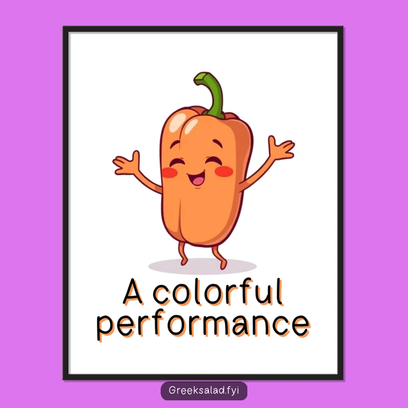 Funny Bell Pepper Dance Digital Art: Instant Veggie Decor