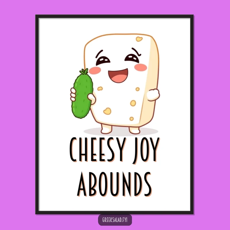 Funny Feta Laugh Digital Art: Cheesy Joy, Instant Funny Gift Download
