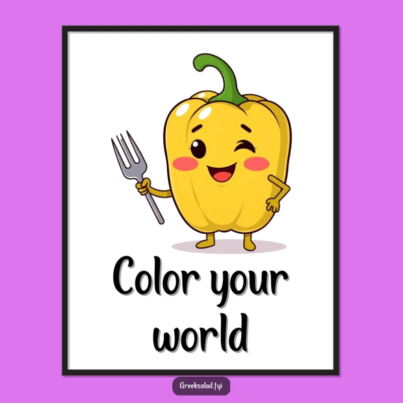 Funny Chef Pepper Digital Art - Jolly Vegetable Image, Confident Pose, Instant Funny Gift Download!