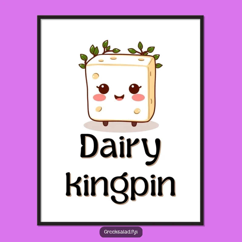 Funny Feta Digital Art: Decorate with Happy Greek God Cheese Cheer!