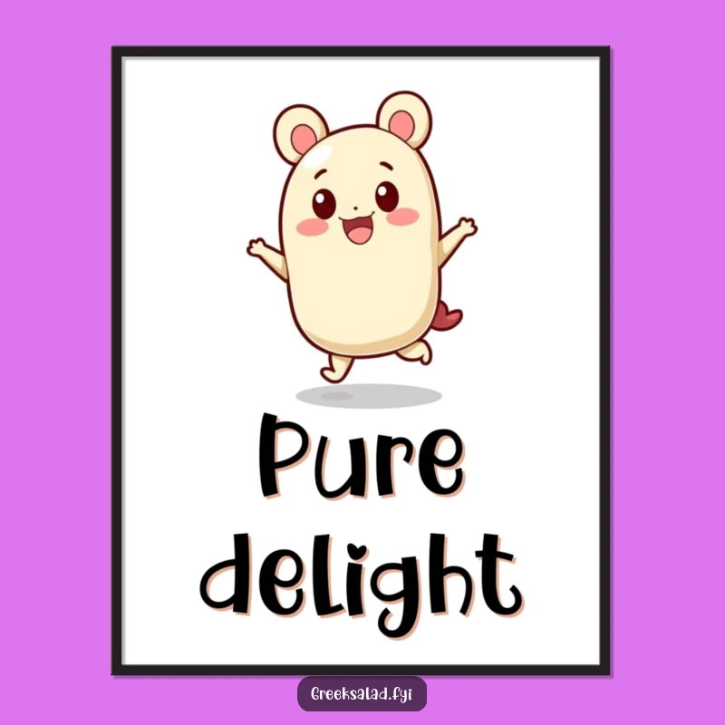 Funny Feta Cheese Hop Digital Art: Cheerful Vector Graphic, Perfect Humorous Gift