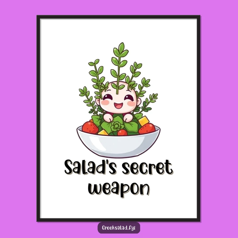 Funny Happy Oregano Wink Digital Art Print: Instant Culinary Charm for Your Walls!