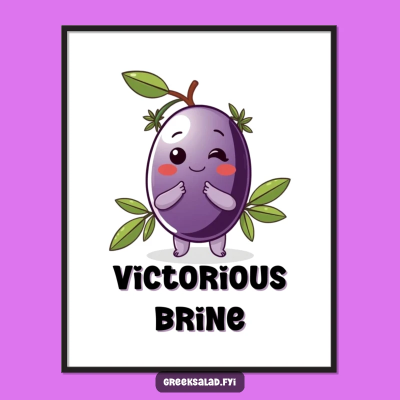 Funny Kalamata Olive Art Print: Instant Mediterranean Elegance